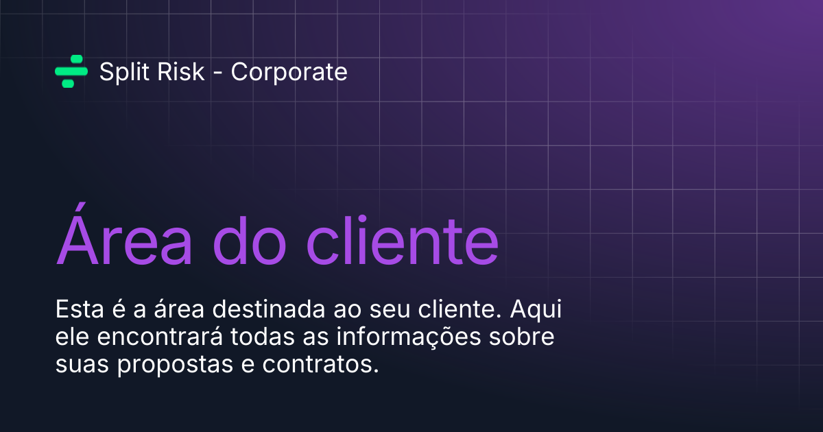 Área do cliente | Split Risk - Corporate